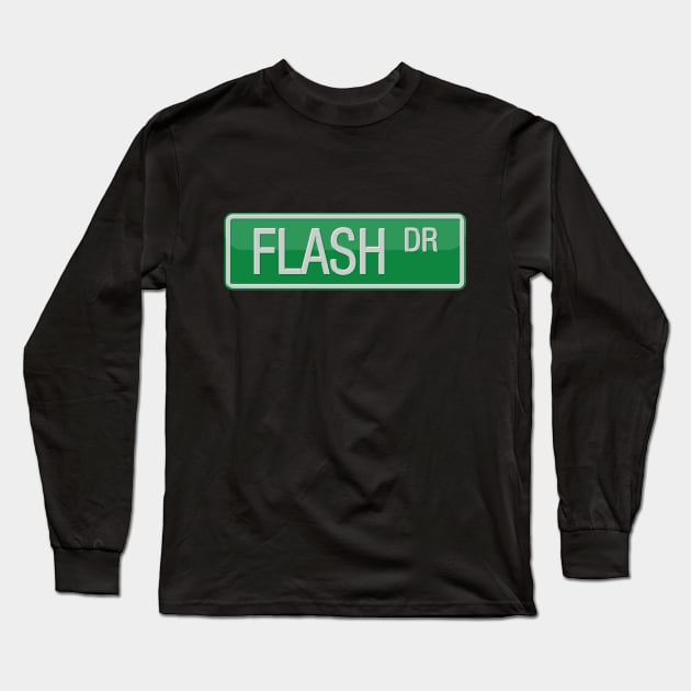 Flash Drive Road Sign Long Sleeve T-Shirt by reapolo